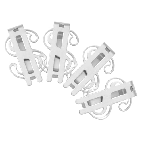 Healvian 4stücke Edelstahl Geldclip Mit Kartenhalter Tragbarer Geldscheinclip Schmale Geldbörse Vielseitige Befestigungsclip Für Büro Und Freizeit von Healvian