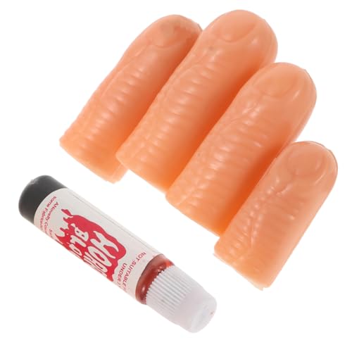 Healvian 4stücke Teiliges Halloween Fake Finger Und Blutset Realistische Spezialeffekt-make-up-requisiten Für Cosplay Partys Und Bühnenaufführungen Wiederverwendbar Und Einfach von Healvian