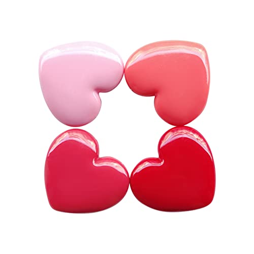Healvian 4 Stücke Teiliges Herzförmiges Lippenstift mit Spiegel Wiederbefüllbare Kosmetikbehälter für Lippenbalsam Lidschatten für Reisen und Unterwegs Zufällige Farben von Healvian