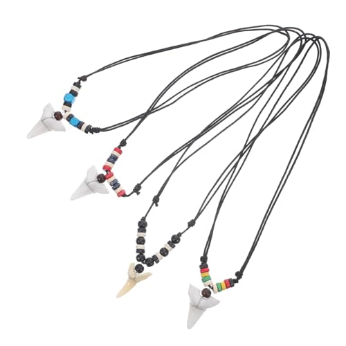 Healvian 4 Teilige Halskette Mit Anhänger Kleiner Anhänger Sommer Halskette Harz Haizahn von Healvian