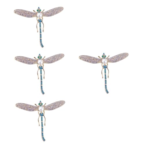 Healvian 4 Teilige Perlenbrosche Mit Diamanteinlage Einzigartige Broschen Für Damen Broschennadeln Für Damen Strass Brosche Anstecknadel Broschennadeln Für Libellenbroschen Für von Healvian