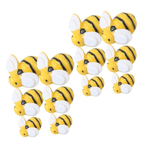 Healvian 40 Stück Bienenkopfschmuckzubehör Kranz Bienen selber machen Bienenversorgung Bienen zum Basteln winzige Verzierungen Bienendekor Dekorationszubehör Harz von Healvian