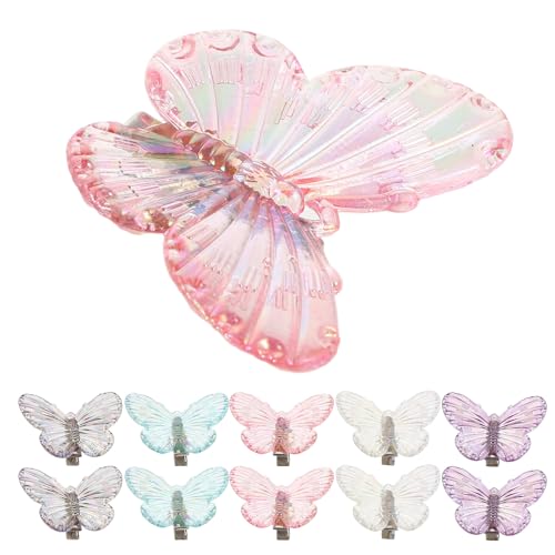 Healvian 40 Stück Schmetterlings-Haarspangen: Transparente Schmetterlings-Haarspangen für Mädchen – Ästhetische Haar-Accessoires für Geburtstags-, Festival- und Tanzveranstaltungen von Healvian