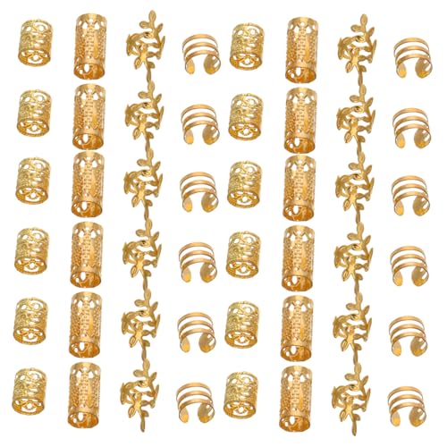 Healvian 40 Stück Teiliges Dreadlocks Haarschmuck aus Hohlem Metall Langlebige Haarring Ringe für Zöpfe Einfache Anwendung DIY Haaraccessoires für Männer und Frauen Modisch für Partys und von Healvian