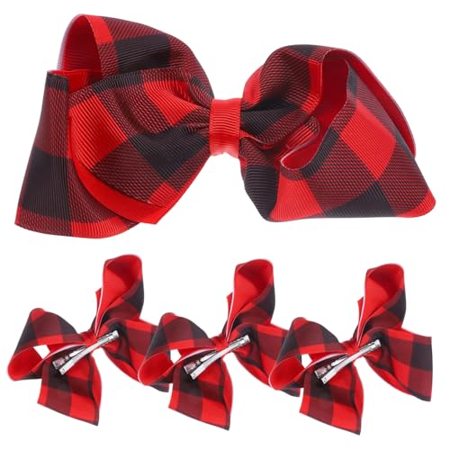 Healvian 4stücke Karierte Haarspangen Für Mädchen Kleine Schleifen Haarklammern Süße Haaraccessoires Für Weihnachten Und Besondere Anlässe Praktisch Und von Healvian