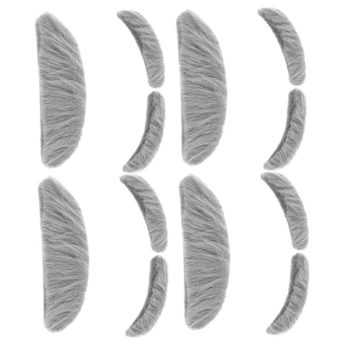 Healvian 4Sätze Gefälschter Augenbrauen für Halloween Cosplay Selbstklebende Langlebige Kostümparty Requisiten für Alte Männer Themenfeiern von Healvian