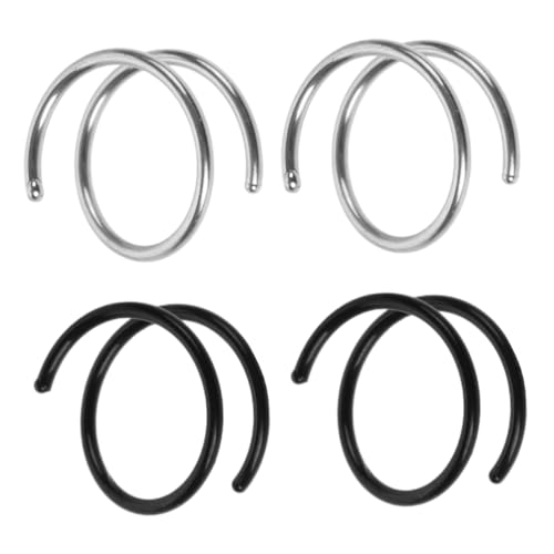 Healvian 4Stücke Doppelspiral Nasenringe Modischer Nasenpiercing Schmuck Für Frauen Stahlfarbe Sicher Für Täglichen Healvian 4Stücke Doppelspiral Nasenringe Modischer Nasenpiercing Schmuck Für Frauen Stahlfarbe Sicher Für Täglichen von Healvian
