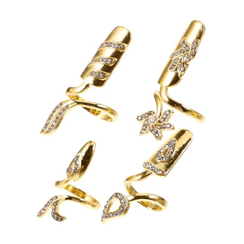 Healvian 4Stücke Fingernagel Ringe Damen Legierungsringe Mit Rhinestone Verstellbare Dekorative Ringe Für Hochzeiten Partys Und Besondere Anlässe Healvian 4Stücke Fingernagel Ringe Damen Legierungsringe Mit Rhinestone Verstellbare Dekorative Ringe Für Hochzeiten Partys Und Besondere Anlässe von Healvian