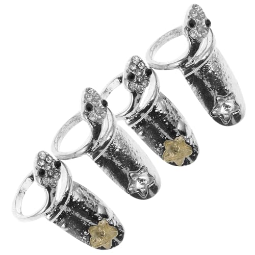 Healvian 4Stücke Nagelringe Stilvolle Finger Nagelspitzen Ringe Modischer Fingerschmuck Für Gelnägel Für Frauen Zu Besonderen Anlässen Healvian 4Stücke Nagelringe Stilvolle Finger Nagelspitzen Ringe Modischer Fingerschmuck Für Gelnägel Für Frauen Zu Besonderen Anlässen von Healvian