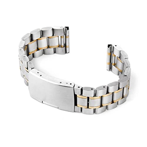Healvian 4stücke -uhrenarmband Mit Massiven Gliedern Gerades Ende Dicke Faltschließe Mit Druckknopf Federstegen von Healvian