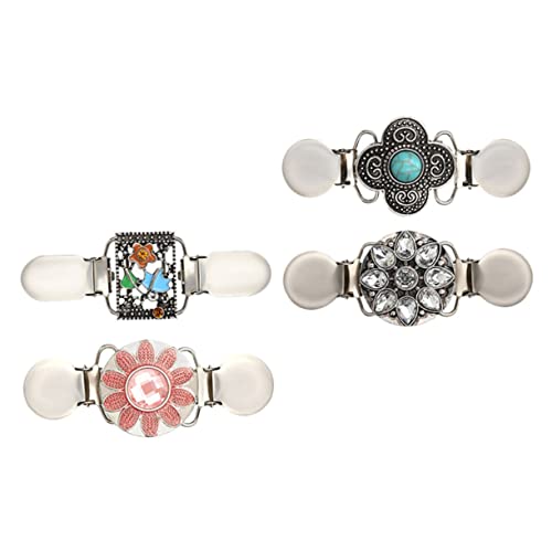 Healvian 4Stücke Vintage Pullover Clips Retro Cardigan Kragen Clips für Tücher Pullover und Kleider Hochwertige Brosche mit Vielseitigem Einsatz für Formelle und Lässige Anlässe von Healvian