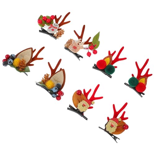 Healvian 4paare Pärchen Weihnachts-haarclips Mit Rentierhörnern Festliche Haarspangen Für Mädchen Und Zubehör Für Weihnachten Partys Und Cosplay-dress-up von Healvian
