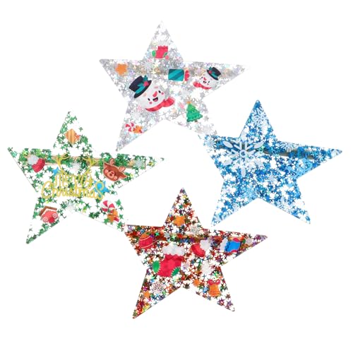 Healvian 4stücke Stern Haarclips Unregelmäßige Stern Clips Weihnachts Haar Zubehör Für Damen Mädchen von Healvian
