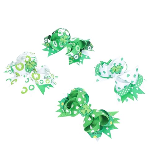 Healvian 4stücke Grüner Shamrock Schleifen-haarspangen Für Patrick Day Niedliche Haarklammern Für Partys Und Festliche Anlässe Leicht Und Für Mädchen Und Haustiere von Healvian