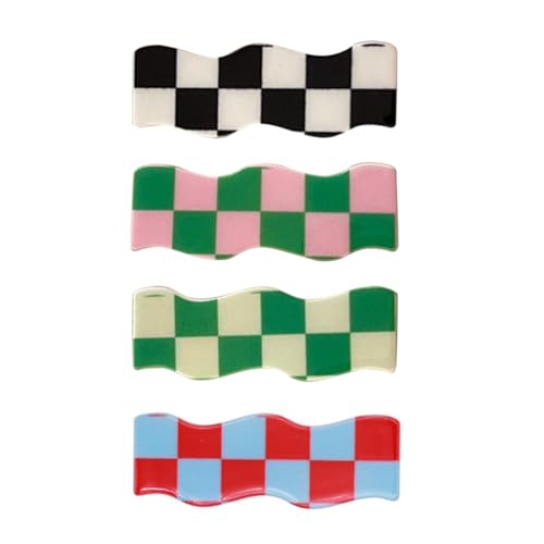 Healvian 4stücke Karierte Welle Haarclips Haarnadeln Damen Haarschmuck Zubehör Für Alltag Und Partys von Healvian