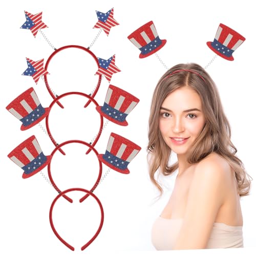 Healvian 4stücke Teiliges Mädchen Haarreif Mit Amerikanischer Flagge Niedliche Haarspangen Für Unabhängigkeitstag Accessoires Für Mädchen Leicht Und Zu Tragen von Healvian