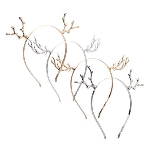 Healvian 4stücke Rentier Geweih Haarreif Für Weihnachten Rehkitz Horn Stirnband Weihnachts Kopfbedeckung Weihnachts Haarschmuck Stirnband von Healvian
