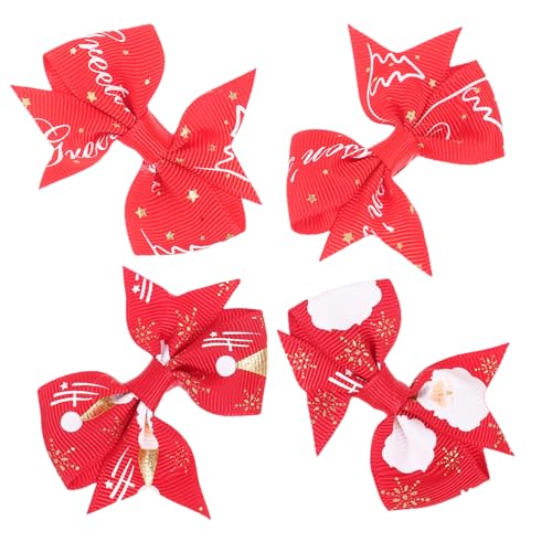 Healvian 4stücke Teiliges Weihnachts Haarclips Mit Niedlichem Schleifen-design Für Mädchen Für Xmas-partys Und Festliche Anlässe von Healvian