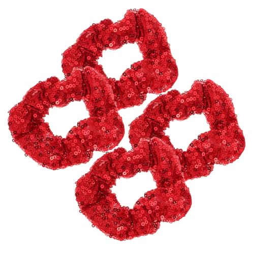 Healvian 4stücke Teiliges Weihnachts Haargummis Mit Pailletten Für Mädchen Elastische Scrunchies Für Festliche Anlässe Haaraccessoire Für Parties Und Feiertage von Healvian