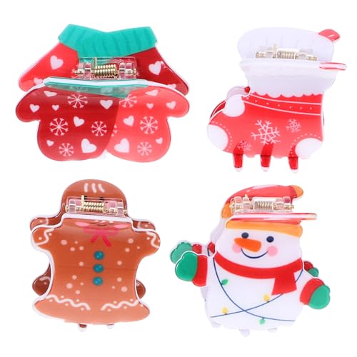 Healvian 4stücke Teiliges Weihnachts-haarklammern Für Damen Rutschfeste Krallenclips Eleganten Farben Für Hochsteckfrisuren Make-up Und Alltag Für Partys Und Feiern von Healvian