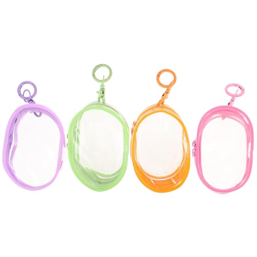Healvian 4stücke Transparente Mini-Puppen-Aufbewahrungstasche Mit Schlüsselanhänger PVC-puppentasche Organizer Für Boxfiguren Make-up Lippenstifte Aufbewahrungszubehör von Healvian