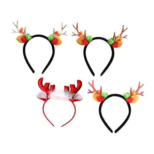 Healvian 4stücke Weihnachts Geweih Haarreifen Festliche Antlers Haarschmuck Für Weihnachten Neujahr Und Partys Für Erwachsene Und Langlebiges Material von Healvian