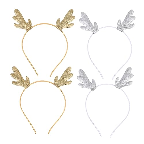 Healvian 4stücke Weihnachtsdeko Haarreif Mit Rentiergeweih Design Antler Haarband Für Damen Festliche Haarschmuck Accessoires Für Partys Und Feiertage von Healvian
