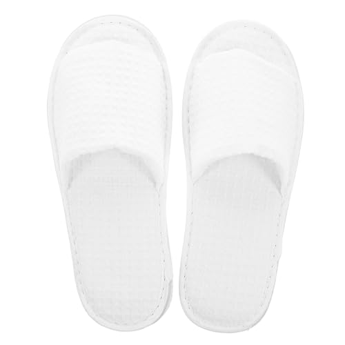 Healvian 5 Paare Dicke Spa Hausschuhe Wiederverwendbare Offene Hausschlappen Weiche Hotel Gästepantoffeln Waschbare Stoffslipper für Reise Wellness Schönheitssalon Unisex von Healvian