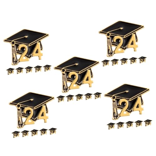 Healvian 5 Sätze Arzt Hut Brosche Gold Grad Für Kappe Absolvent Brosche Abschlusshüte Meister Hut Grad Hüte Stichworte Jack Mini Party Promoviert Quasten Schwarz Legierung 6 Stück * 5 von Healvian