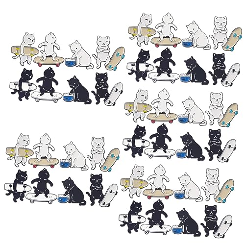 Healvian 5 Sätze Brosche Für Katzen Brosche Tier Emaille Pin Kompakte Brosche Cartoon-emaille-broschen Anstecknadel Mit Tiermotiv Frauen-abzeichen-schmuck Legierung 8 Stück * 5 von Healvian