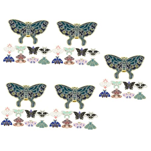 Healvian 5 Sätze Corsage Anzug Schmetterlinge Brosche Pin Süße Kleidung Brosche Clip Tier Brosche Pin Emaille Revers Dekoration Revers Pin Schmetterling Brosche Kleidung Brosche 10 Stück * 5 von Healvian
