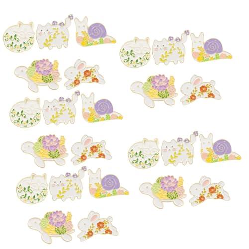 Healvian 5 Sätze Cute Animal Series Alloy Brooches Teiliges Cartoon Brustnadeln Für Kleidung Taschen Rucksäcke Langlebiges Material Elegant Retro Für Mode 5 Stück * 5 von Healvian