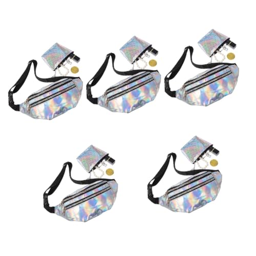 Healvian 5 Sätze Damen Bauchtasche Verstellbar Gürteltasche mit Fischschuppen Münzbeutel für Outdoor Sport Reisen Joggen Wandern Festivals von Healvian