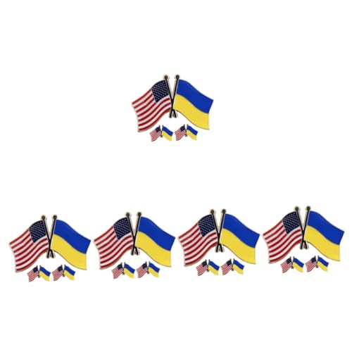 Healvian 5 Sätze Doppelflagge Brosche Vereinigt Brosche Mit Nationalflagge Flagge Revers Nationalflagge Anstecknadel Für Uns Pin-ästhetik Broschennadel Legierung 3 Stück * 5 von Healvian