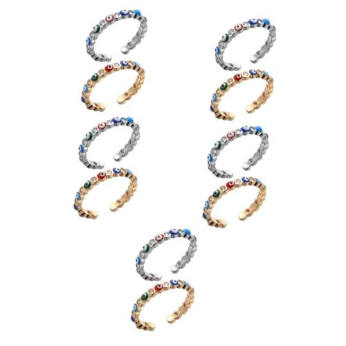 Healvian 5 Sätze Evil Eye Ring Teiliges Verstellbares Zirkonia Ring Schmuckset Für Damen Vergoldetem Elegant Langlebig Perfektes Accessoire 2 Stück * 5 von Healvian
