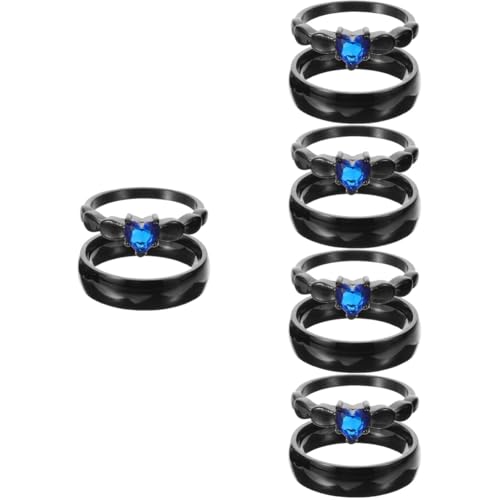 Healvian 5 Sätze Paarring Versprechen Paare Passende Ringe Metallringe Für Paare Schmuck Für Paare Verlobungsringe Für Paare Ringdekor Für Paare Liebesringe Schwarz 2 Stück * 5 Healvian 5 Sätze Paarring Versprechen Paare Passende Ringe Metallringe Für Paare Schmuck Für Paare Verlobungsringe Für Paare Ringdekor Für Paare Liebesringe Schwarz 2 Stück * 5 von Healvian