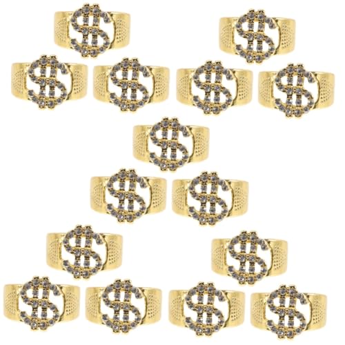 Healvian 5 Sätze Punk Ringe Mit Dollarzeichen Für Damen Herren Verstellbare Schmuckstücke Für Partys Hochzeiten Für Freunde Familie 3 Stücke * 5 von Healvian