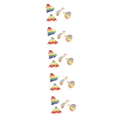 Healvian 5 Sätze Regenbogen-brosche Wäscheklammern Stifte Stellnadel Für Männer Stolz Lesbische Anstecknadel Rucksack-pin-ästhetik Kleidung Brosche Zinklegierung 4 Stück * 5 von Healvian