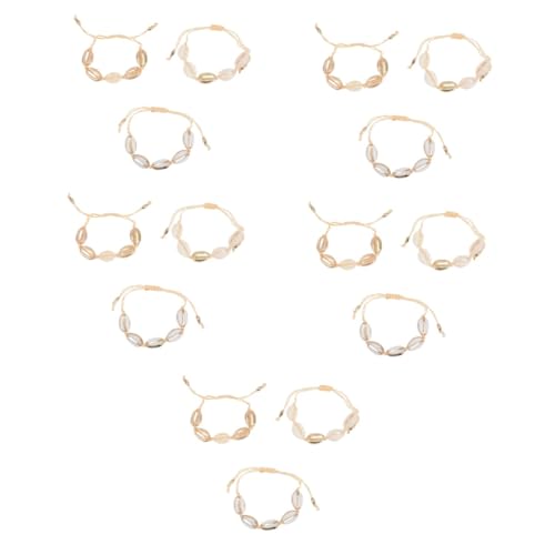Healvian 5 Sätze Strandarmband Muschel Gehäkelt Strandschmuck Kauri Armbänder Strand Fußkettchen Damen Armband Fußkettchen Für Teenager Mädchen 3 Stücke * 5 von Healvian