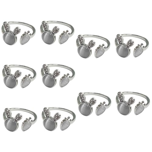 Healvian 5 Sätze Verstellbare Frauen Finger Ringe Mit Niedlichem Kaninchen Karotten Design Finger Juwelen Für Partys Besondere Anlässe 2 Stück * 5 von Healvian