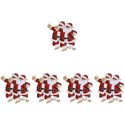 Healvian 5 Sätze Weihnachtsmann Brosche Für Damen Anstecker Zur Kleidung Dekoration Als Für Weihnachten Und Festliche Anlässe 2 Stück * 5 von Healvian