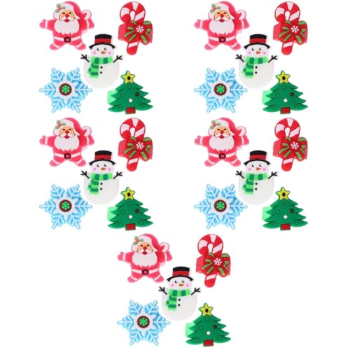 Healvian 5 Sätze Weihnachtsringe Süße Finger Ringe Für Weihnachtsparty Zubehör Weihnachtsmann Schneemann Weihnachtsbaum Designs Für Partys Und 30 Stück * 5 von Healvian