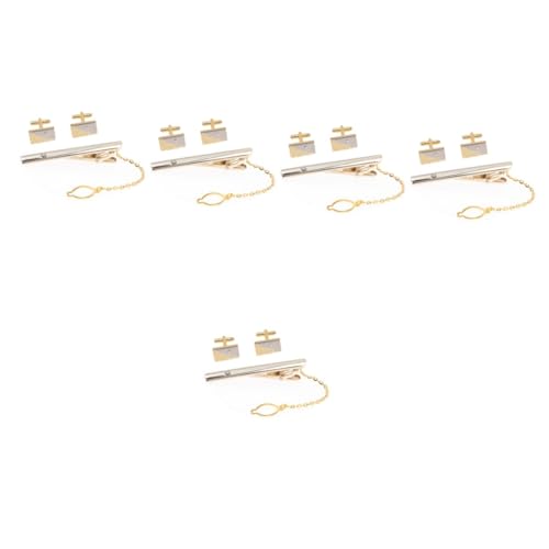 Healvian 5 Sets Goldene Manschettenknöpfe Krawattenklammern Goldene Krawattenklammer Für Hemd Krawattenklammer Für Männer Schlüsselmanschettenknöpfe Für Herren Manschettenknöpfe Für von Healvian