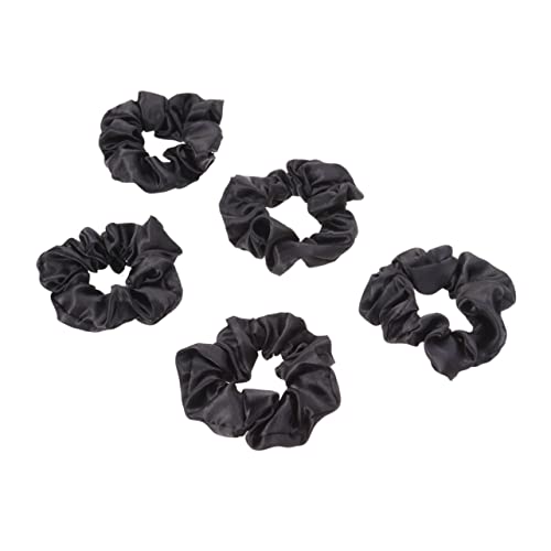 Healvian 5stücke Haaraccessoire Elastisches Haargummi Haarseil Pferdeschwanzhalter Für Frauen Und Mädchen Schwarz Stretch-haargummi Einfarbige Haargummis von Healvian