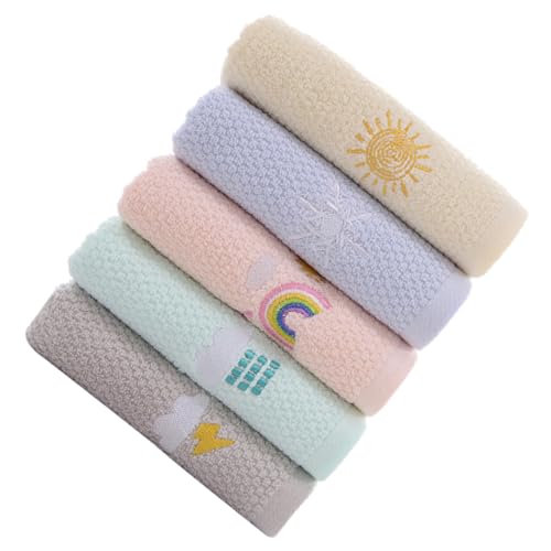Healvian 5stücke Gesichtshandtuch Aus Baumwolle Waschlappen Für Junge Mädchen Saugfähige Handtücher Zum Waschen Gesichts Handtuch Für Junge Mädchen Baumwollwaschlappen Dekorative von Healvian
