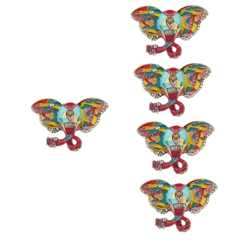 Healvian 5 Stück Elefantenbrosche Emaille Retro Anstecknadel für Kleidung Taschen Hüte Tragbar Langlebig von Healvian