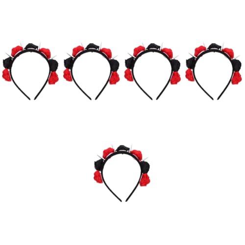 Healvian 5 Stück Halloween Haarreif mit Künstlichen Blumen Leicht und für Kostümpartys und Cosplay Veranstaltungen Passt zu Halloween Outfits und Make Up von Healvian