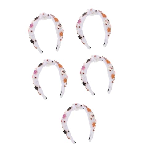 Healvian 5 Stück Halloween Perlen Kopfbedeckung mit Strass Geknotetes Stirnband für Halloween Gothic Partys Haaraccessoires für Kostüme und Feierlichkeiten von Healvian