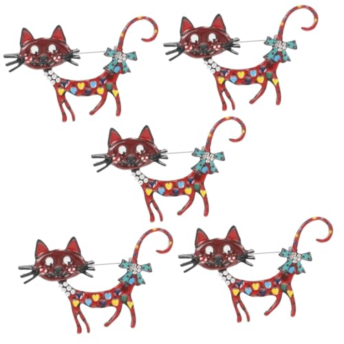 Healvian 5 Stück Katze Brosche Für Kleidung Katzennadeln Und Broschen Dekorative Sicherheitsstifte Katzennadel Hosen Brosche Clip Dekorative Stifte Zinklegierung von Healvian