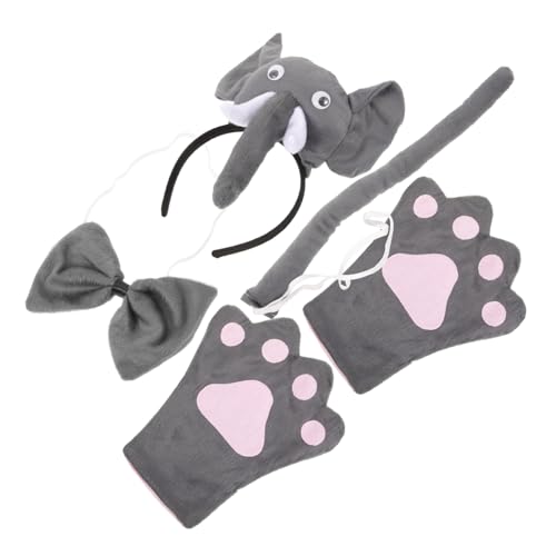 Healvian 5 Stück Kostüm Set mit Elastischem Haarreif Ohren Schleife und Handschuhe für Bühnenauftritte und Cosplay Zubehör von Healvian